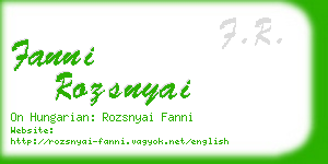 fanni rozsnyai business card